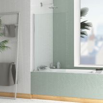Pare Baignoire Rabattable 70x120cm - Profilé Chromé - Verre Trempé 4mm - Elementary - Bricoman