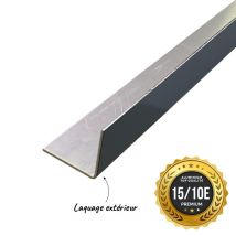 Cornière Aluminium Gris Anthracite Laquage Extérieur, H.30mm X L.30mm X Ep.1.5 Mm, L.3 M, Aluhome - Bricoman