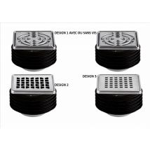 Set Grille/cadre Kerdi-drain-style Square Inox Brossé Design 3 Schluter - Bricoman