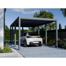 Carport Aluminium Carlton 324 X 550 Cm - 1 Voiture - 17,69m2 - Gris Anthracite - Bricoman