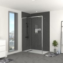Paroi De Douche 140x200 Cm - Cadre Et Bras Aluminium Chrome - Chromed Contouring - Bricoman