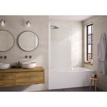 Pare-bain Pivotant Kinedo Smart Design Lyra 80 Blanc Verre Avec Sérigraphie Cosmos - Tecnomat