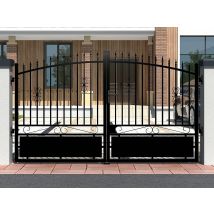 Cancello Elettrico A Battente In Alluminio Traforato L350 X H200 Cm Nero Nerbis - Bricoman