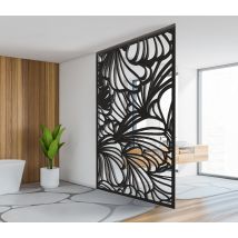 Cloison De Separation Bois Type Claustra Décorative Ambiance Mdf Noir Dans La Masse L.40 X H.100 X P.1,9 Cm - Bricoman