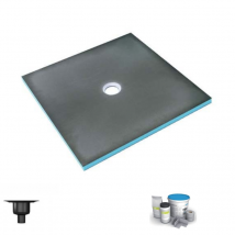 Receveur De Douche À Carreler 150 X 150 Wedi Fundo Primo Carré Écoulement Centrée + Bonde Verticale + Kit D'Étanchéité - Bricoman
