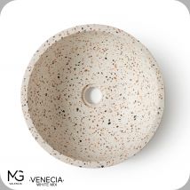 Vasque En Terrazzo | Venecia White Mix | 35x35x13 Cm - Bricoman