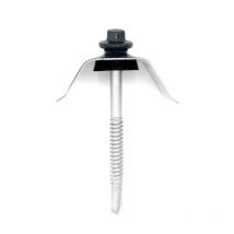 50 Kits De Fixation Sommet D'Onde Pour Tôle Axel 6.3 X 75 Mm (support Acier) | Gris Anthracite | Ral 7016 - Bricoman