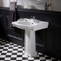 Lavabo Colonne Époque 80 Cm Rétro Blanc - Bricoman