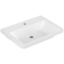 Vasque Villeroy & Boch Subway 3.0, Rectangulaire, 1 Trou Pour Robinetterie, Sans Trop-plein, Compatible Avec Robinetterie 3 Trous, 650x470mm, - 