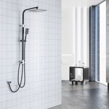 Colonne Douche Sans Mitigeur Système Douche Avec Douchette À Main/tête Douche Carré 10 Pouces/hauteur Réglable 690-1130 Mm Salle Bain,noir,eu Modèle -