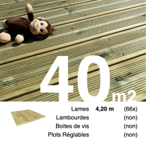 Planches De Terrasse Pin Autoclave Vert Pour 40 M² • Longueur 4,2 M • Livraison Gratuite - Bricoman