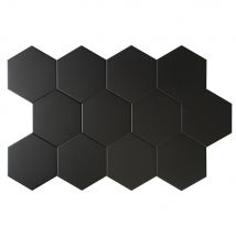 Carrelage Hexagonal Effet Béton Noir Intérieur/extérieur. Grès Cérame. Essence Negro 14x16cm - Bricoman