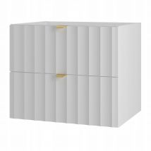 Biała Szafka Łazienkowa Arcos 60 Cm Wisząca 2 Szuflady Ryflowana Mdf - Bricoman
