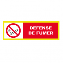 Panneau Défense De Fumer - Haute Visibilité - 450x150mm - 4090689 - Bricoman