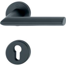 Poignée De Porte Sur Rosace Ronde - Stockholm - Hoppe - Noir Mat - Clé I - Tecnomat