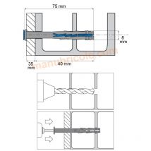 Cheville À Frapper Tête Fraisée Inox A4 - 8 X 75 - Boîte De 100 - Bricoman