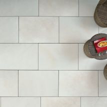 Dalle Sol Extérieur Grès Cérame Premium Effet Pierre Blanche Vicenza L.60 X L.90 Cm X Ep. 2 Cm (lot De 1,08 M² Soit 2 Dalles) - Ro'ma Nature - 