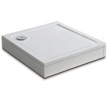 Aica Receveur De Douche 100x100cm Bac À Douche Blanc Extra-plat Carré Avec Le Kit De Plinthe Et Pieds Et Bonde De Douche - Bricoman