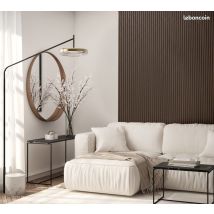 Panneau Mural : Maestro Latt (pack De 2) Bois De Noyer Foncé / Fond Noir 1,25m - Bricoman