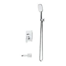 Colonne De Douche Sacramento Encastrable Chrome/blanc - Bricoman