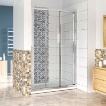 Aica Porte De Douche 3 Volets 140x195cm Porte De Douche Coulissante En Verre Anticalcaire - Bricoman