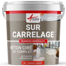 Beton Cire Carrelage Pour Sols Et Murs - Kit Beton Cire Sur Carrelage - 2 M² (en 2 Couches) Kumquat Orange - Arcane Industries - Bricoman