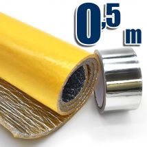 Isolant Thermique Réfléchissant Autocollant 100% Aluminium (0,5m X 1,2m) + Ruban Aluminium. Pour Maisons, Caravanes, Fourgons, Radiateurs - Bricoman
