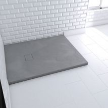 Receveur À Poser En Matériaux Composite Smc - Finition Ardoise Gris - 80x100cm - Rock 2 Grey 80 - Bricoman