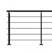 Kit Garde-corps Aluminium Noir 2m Pose À Plat, Initio Kordo - Bricoman