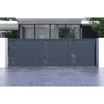 Portail Coulissant 5m Arlberg H.140 Aluminium Gris - Bricoman