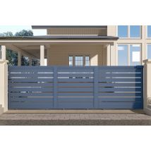 Portail Coulissant 5x1,6m Vogel Aluminium Gris - Bricoman
