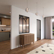 Verrière Aluminium 3 Vitrages Dépoli, 3 Arches Décorative - Noir - Tecnomat