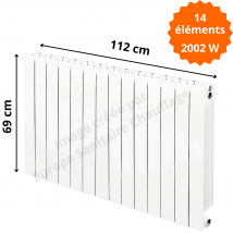Radiateur Aluminium Horizontal H.69 X 112 Cm Vip 600 Deville 2002 W - Bricoman