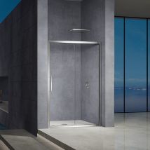 Grand Verre Porte De Douche 150x185 Ouverture Coulissante En Verre Securit 6mm Transparent Et Cadre Chromé - Bricoman