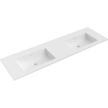 Mexen Otis Lavabo Encastré Dans Le Plan Double 161 X 46,5 Cm, Blanc Mat - 25181601d - Bricoman