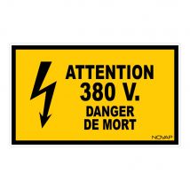 Panneau Attention 380v Danger De Mort - Rigide 330x200mm - 4161372 - Bricoman