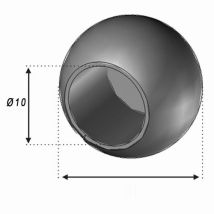 Boule De Finition Pour Tube Rond Ø10mm - Diamètre Extérieur 16,5mm - À Coller - Inox 316 - Bricoman