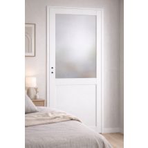 Bloc Porte Athena Blanc H204 X L73 Poussant Droite Cotes Tableau Gd Menuiseries - Bricoman