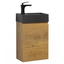Meuble Lave-mains Angela 40 X 22 Cm Chene, Noir Lavabo - Armoire De Rangement Meuble Lavabo Evier Meubles - Bricoman