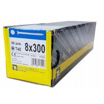 Boite De 50 Vis Pour Charpentier À Filetage Total 8 X 300, Tête Fraise, Empreinte Torx - Tecnomat
