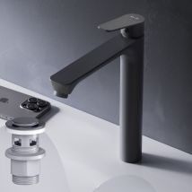Mitigeur De Lavabo, Robinet De Lavabo Avec Bonde Clic Clac, Robinet De Lave-mains, Noir, Taille L, Fta92222 Am.pm - Bricoman