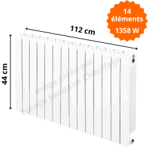 Radiateur Aluminium Horizontal H.44 X 112 Cm Vip 350 Deville 1358 W - Tecnomat