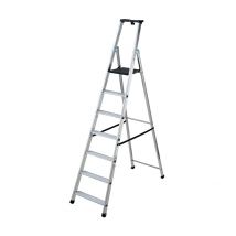 Escabeau Professionnel Sécurisé 7 Marches Hailo Alu Plateforme Pehd - Bricoman
