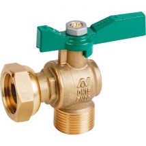 Vanne À Sphère Laiton Équerre Pour Compteur - Sferaco - Male 3/4' - Ecrou Prisonnier 3/4' - Bricoman