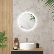 Miroir Salle De Bain Rond Avec Eclairage Led - Diamètre 50cm - Go Led - Bricoman