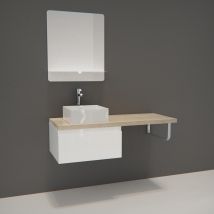 Meuble De Salle De Bain Suspendu Avec Vasque Et Miroir Will - Bricoman