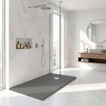 Receveur De Douche Aqualite Ultraslim - Bonde Frontale - 160x80 Gris - Bricoman