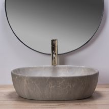 Vasque À Poser Beige En Céramique - Bricoman