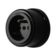 Garby - Prise Avec Terre Porcelaine Noire 16a-250v Réf. 30208273-fontini - Bricoman