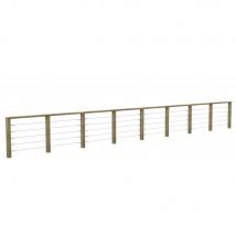 Kit Garde-corps Jersey Longueur = 9,2 M - Bois D'Epicea Traité Autoclave 4 - Tendeur En Inox - Recoupable - Montage Facile - Bricoman